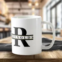 Heavy Bold Monogram and Name Black/Gold ID613 Coffee Mug