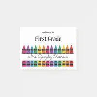 Welcome Back to School Rainbow Crayon  Post-it Notes