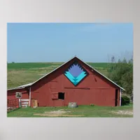 The Red Barn With the Quilt Poster