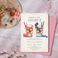 Bubble Waffle Ice Cream He or She  Gender Reveal Invitation