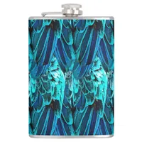  MaModern abstract pattern in emerald and blue ton Flask