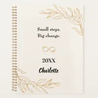 Peach gold foliage motivational quote 2026 planner