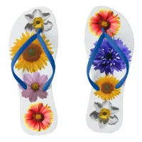 Cheerful Multicolor Flower Flip Flops