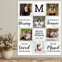 Personalized Funeral Memorial Unique Photo Collage Poster