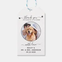 Modern Pet Photo Thank You Dog Wedding Favor  Gift Tags