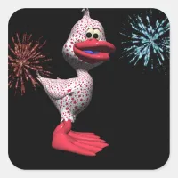 Cute Star Spangled Patriotic Duck Square Sticker