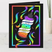 Dyed Hair Rainbow Cartoon Dye Bottle Card