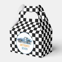 Boys Cool Blue Racing Car Kids Birthday Favor Boxes