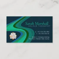 Color Therapy Green/Blue with Logo Business Card