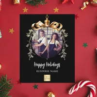 Black gold bauble business photo Christmas card Flyer