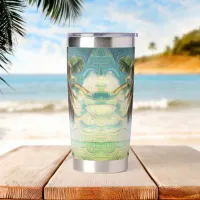 Abstract Rainbow Palm Tree on Isla Saona Caribbean Insulated Tumbler