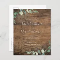 Budget Eucalyptus Bridal Shower Postcard Invite