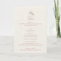 Elegant Monogram Catholic Wedding Mass Ceremony  Program