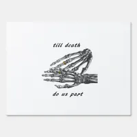 Till Death Do Us Part Skeleton Hands Cream Classic Sign