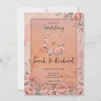 Enchanted Garden Blush Floral Fairytale Wedding  Invitation