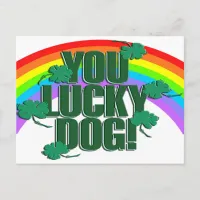 Lucky Dog and Rainbow St. Patrick's Day Postcard