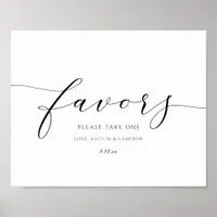 Wedding Favors Sign Elegant Luxury Script