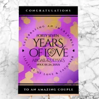 Elegant 47th Amethyst Wedding Anniversary Acrylic Sign