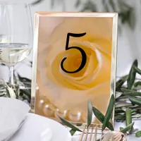 White Rose and Pearls Wedding Table Numbers