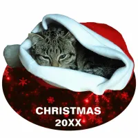 Shorthair Cat Christmas 20XX Ornament Cutout