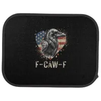 F-Caw-F Crow Bird Heart USA Flag Vintage Car Floor Mat
