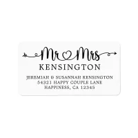 Script Typography Personalized Mr Mrs Wedding Label