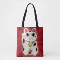 Big Bold Lucky Cat Fun Cartoon Character Tote Bag