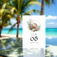 Coastal Chic Beach Wedding Table Number