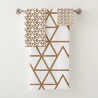 Towel Set - Brown Intersecting Triangles