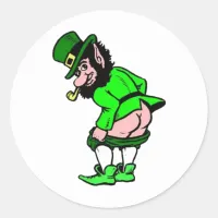 Mooning Leprechaun Sticker