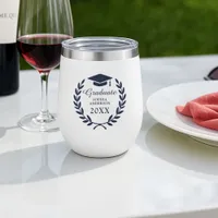 Graduate Name  & Year Laurel Wreath Personalized Thermal Wine Tumbler