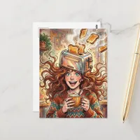 Surreal Lady and A Toaster on her head  Postcard