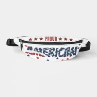 Proud American Distressed Font and American Flag Fanny Pack