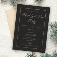 Gold Glitter Black 2025 New Year's Eve Party Invitation