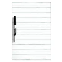 Simple basic white lined Paper Dry Erase Board