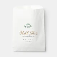 Gold Greenery Thank You Wedding Favor Bag