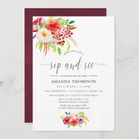 Vintage Rustic Charm Sip and See Invitation