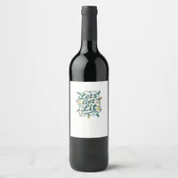 Let's Get Lit Funny Christmas Lights Holiday Party Wine Label