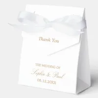 White Golden Beige Wedding Thank You Favor Box