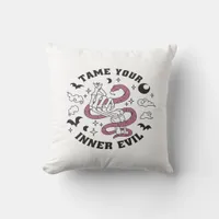 Skeleton Hand Making Heart  Throw Pillow
