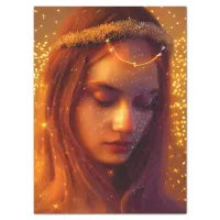 Glowing Goddess of Light Digital Fantasy Art 008 Tissue Paper