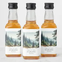 Pine Forest Rustic Wedding Liquor Bottle Label