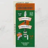 Grunge Love Rock ’n’ Roll Wedding Ticket Invitation