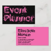 Pink and Black Grunge Typography Business Card