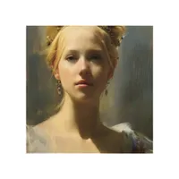 Blond Renaissance Princess Wood Wall Art