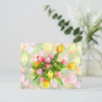 Tulip bouquet in vintage look - floral art postcard