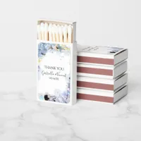 Blue Hydrangea Flowers Watercolor Wedding Favor Matchboxes