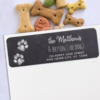 Chalkboard Paw Print Puppy Return Address Label
