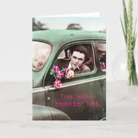 Smokin' Hot Retro Vintage Digital Art, Valentine Holiday Card