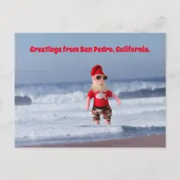 Postcard - Santa in Surf